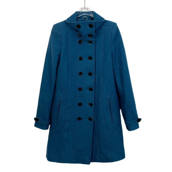 H11778 Burberry Bbr London series Blue wool double-breasted coat coat 38 S size